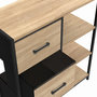 Voir la diapositive 5 : ID MARKET Buffet d'appoint 3 tiroirs et étagères 70 cm UTAH design industriel