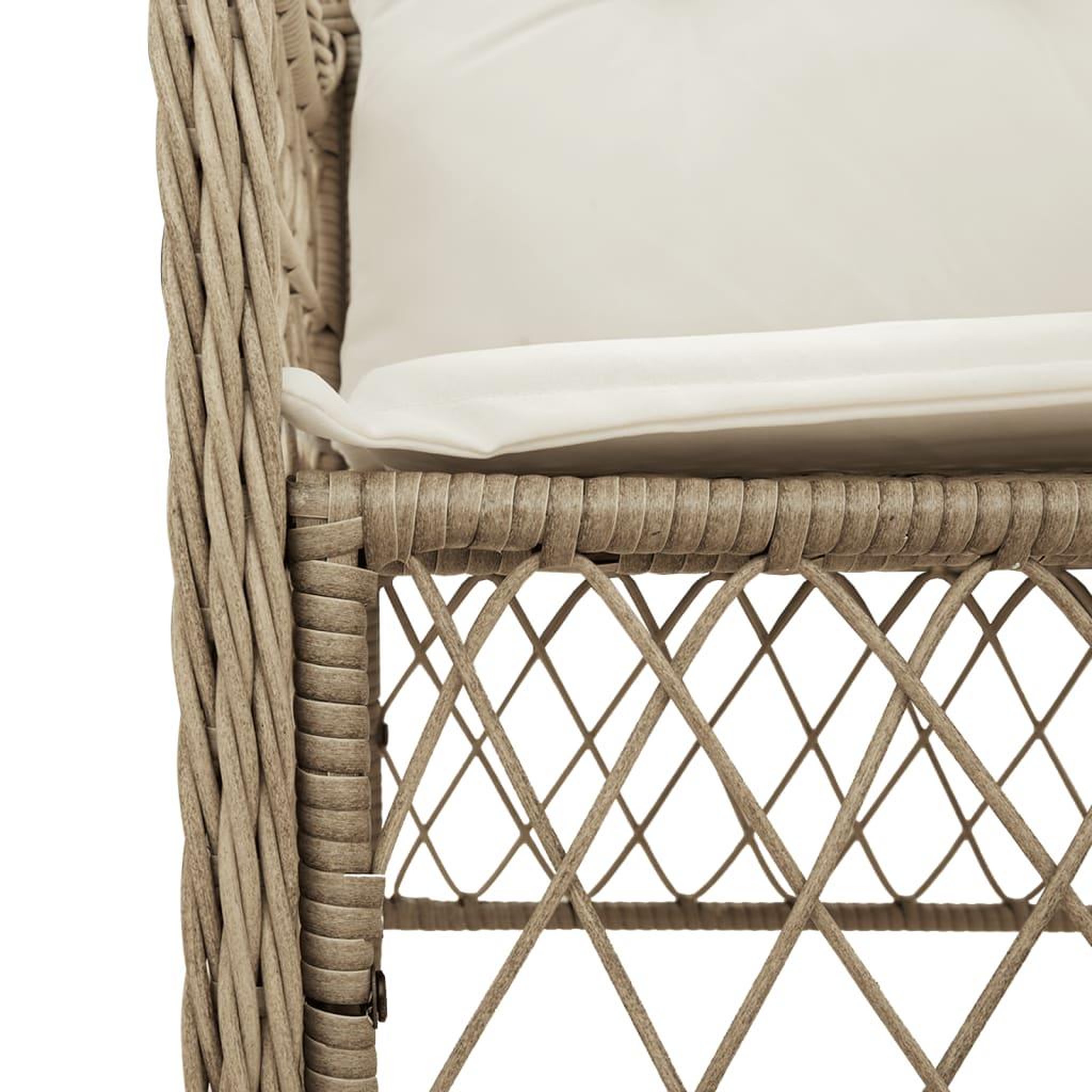 Voir la diapositive 5 : VIDAXL Ensemble a manger de jardin et coussins 7 pcs beige poly rotin
