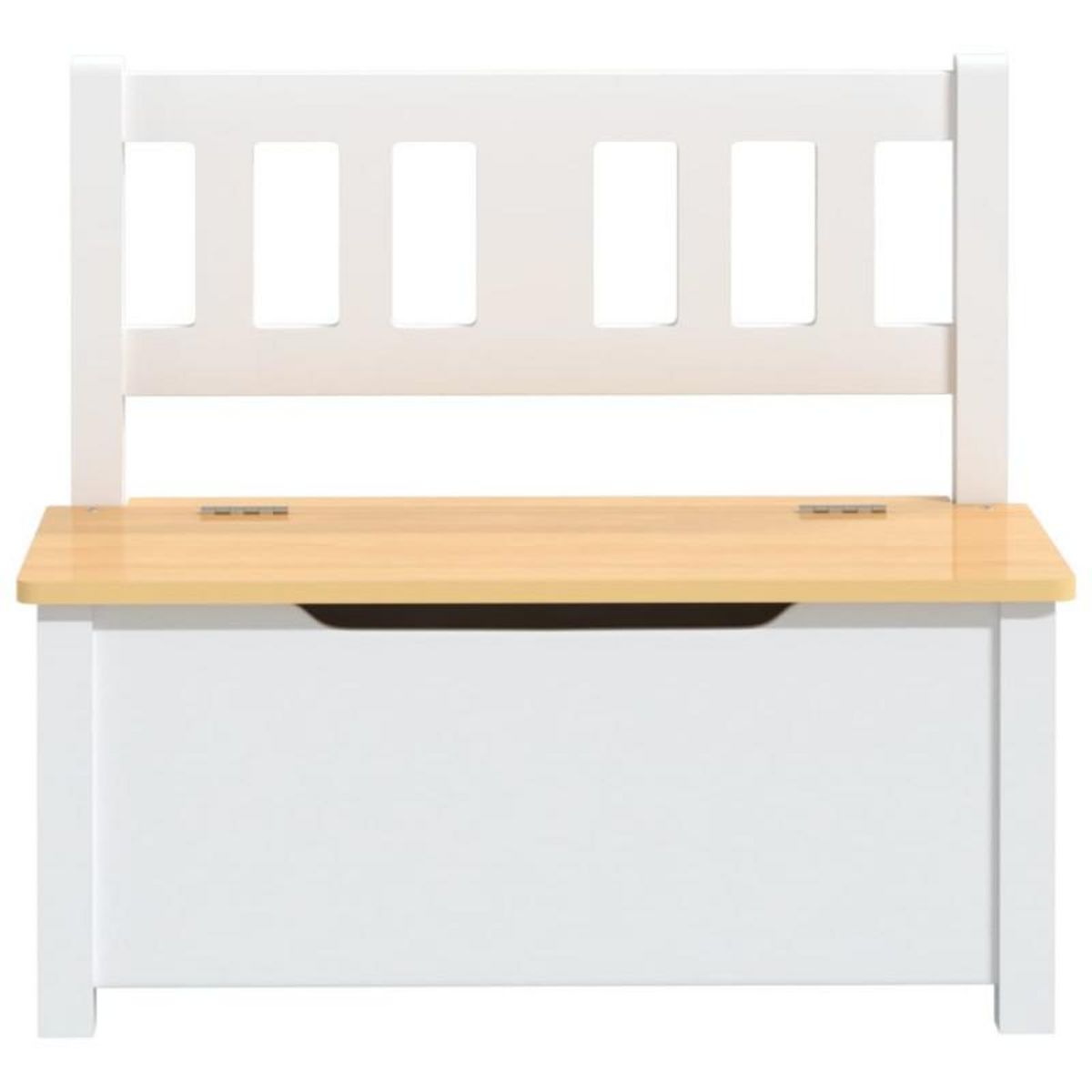 VIDAXL Banc de rangement pour enfants Blanc et beige 60x30x55 cm MDF