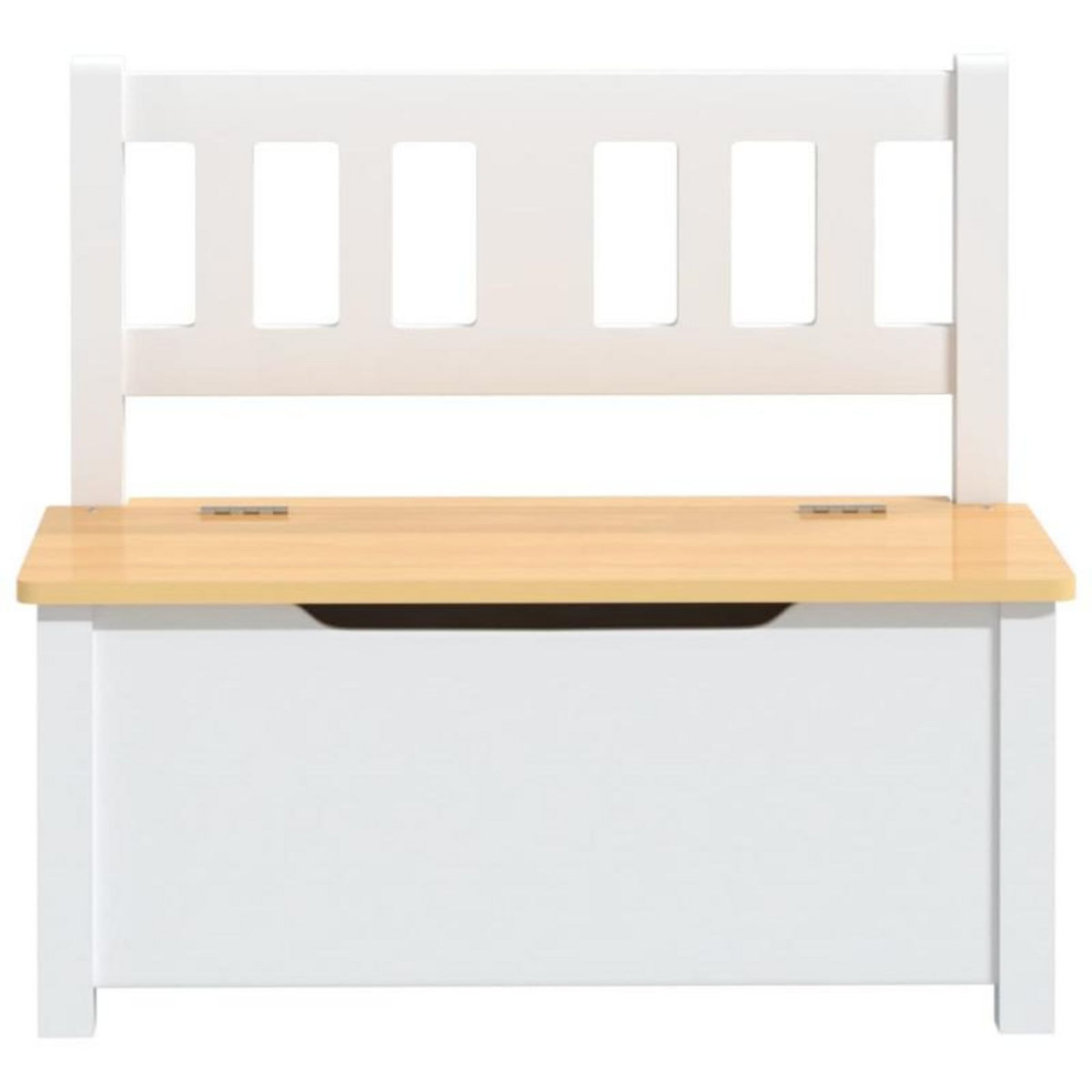 VIDAXL Banc de rangement pour enfants Blanc et beige 60x30x55 cm MDF