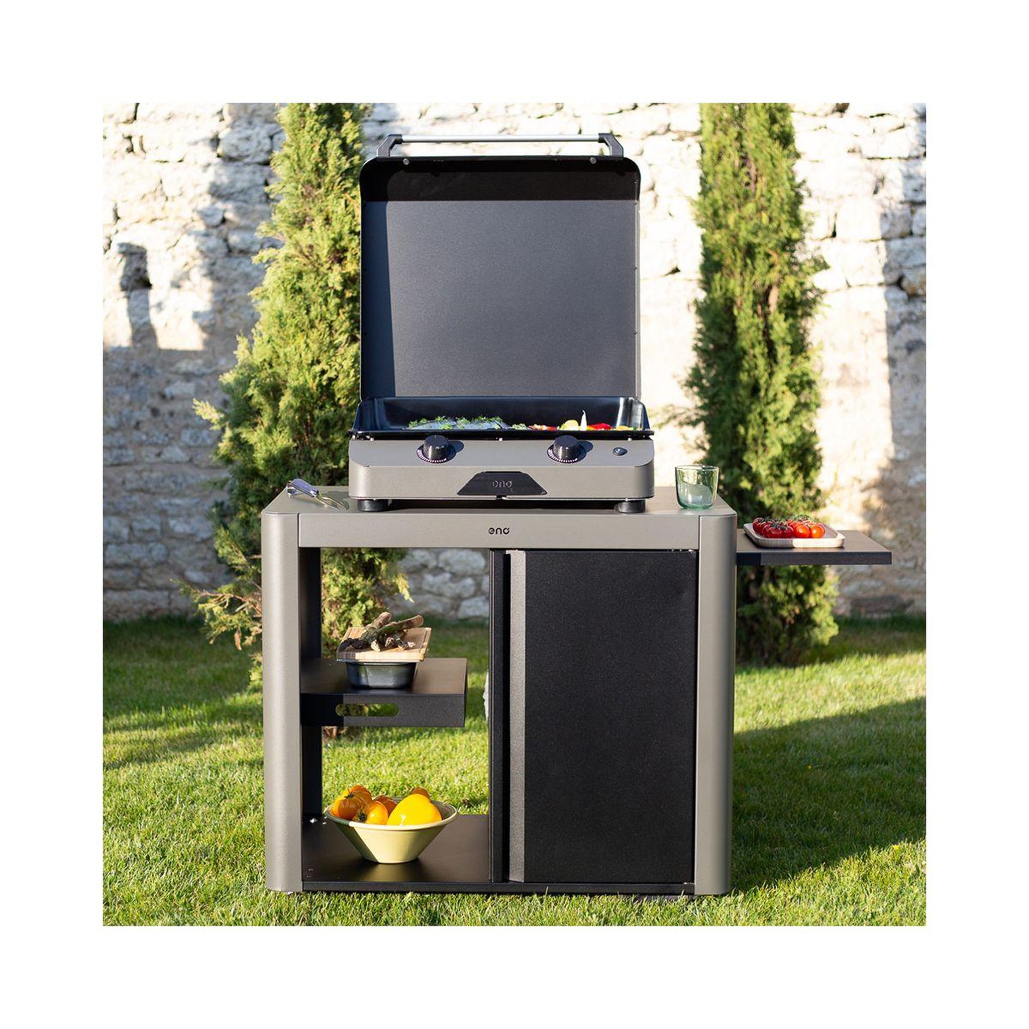 Voir la diapositive 4 : Eno Chariot Plancha ACHILLE Porte Gris cargo