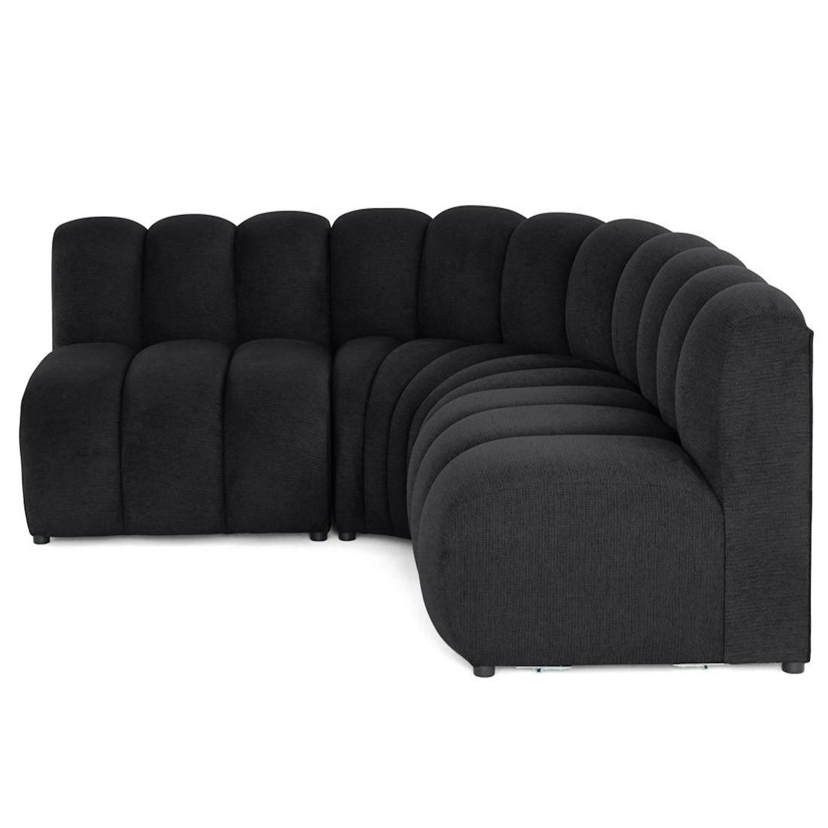 LISA DESIGN Debbie - canapé modulable d'angle réversible 4 places en tissu texturé