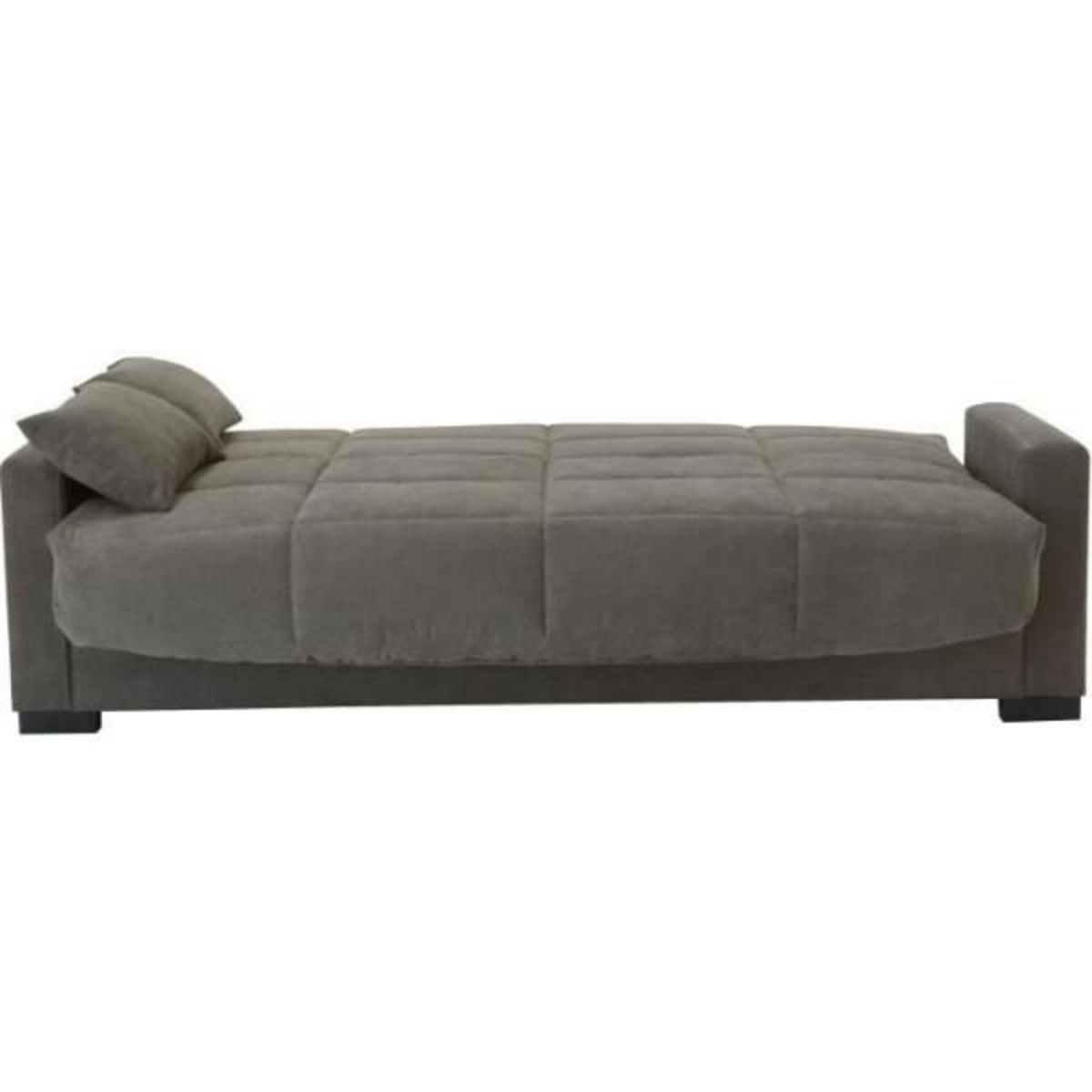 MARKET24 Canapé clic clac 3 places - Taupe - Matelas 17 cm - L223 x P96 x H 103 cm - MEGAN