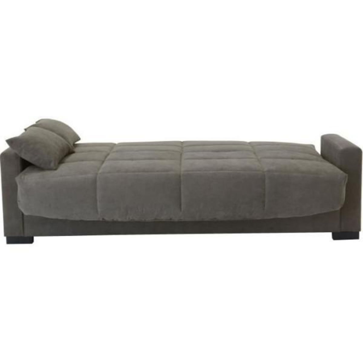 MARKET24 Canapé clic clac 3 places - Taupe - Matelas 17 cm - L223 x P96 x H 103 cm - MEGAN