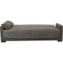 Voir la diapositive 3 : MARKET24 Canapé clic clac 3 places - Taupe - Matelas 17 cm - L223 x P96 x H 103 cm - MEGAN