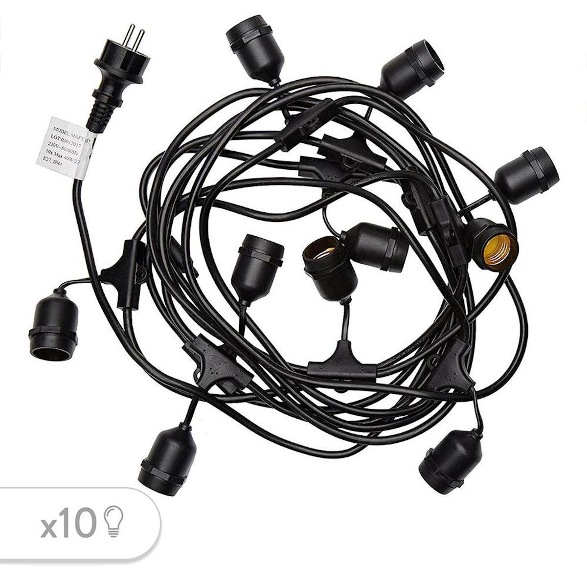 Lumisky Guirlande lumineuse MAFY Noir Caoutchouc 6M 10xE27