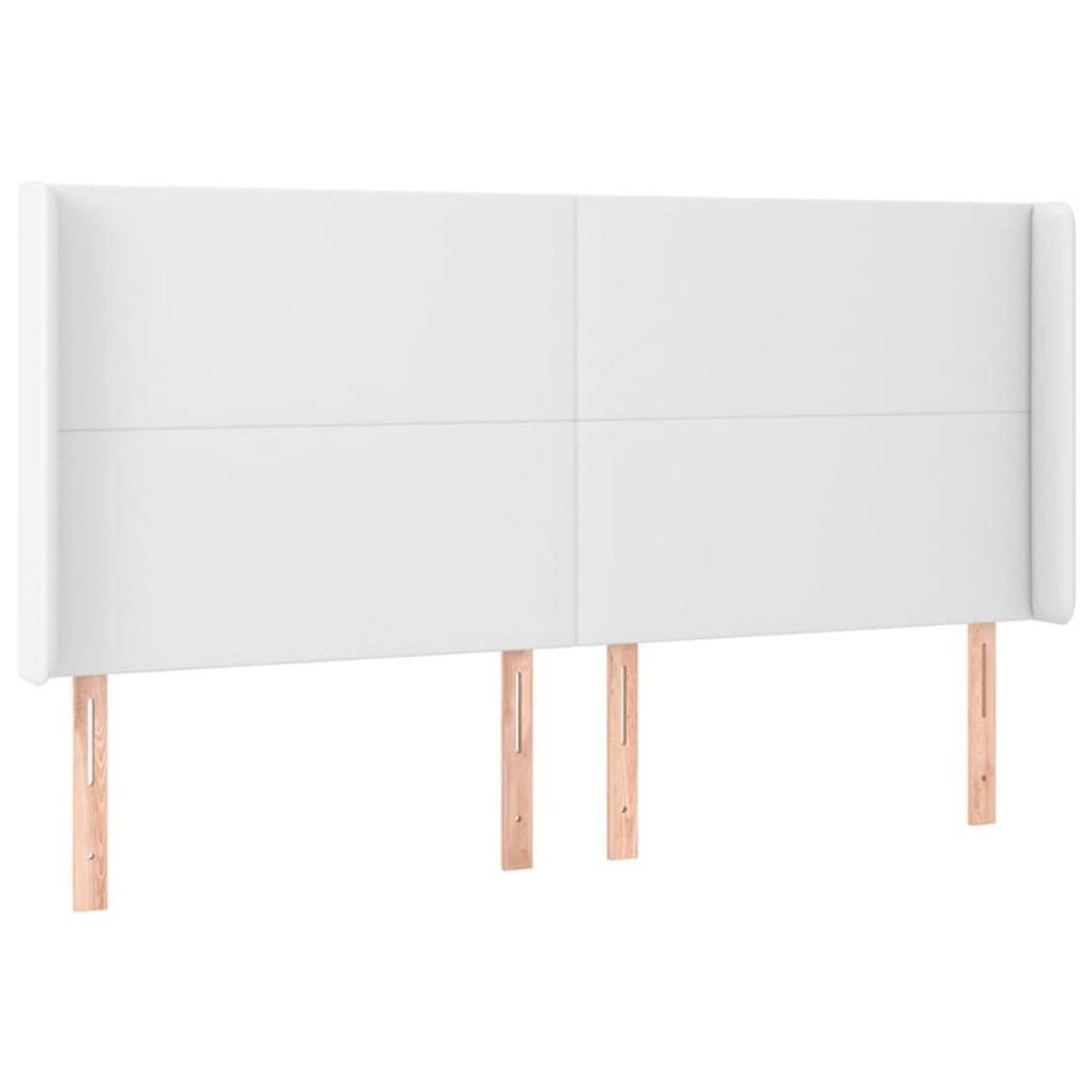 VIDAXL Tete de lit avec oreilles Blanc 203x23x118/128 cm Similicuir