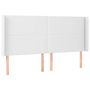 Voir la diapositive 2 : VIDAXL Tete de lit avec oreilles Blanc 203x23x118/128 cm Similicuir