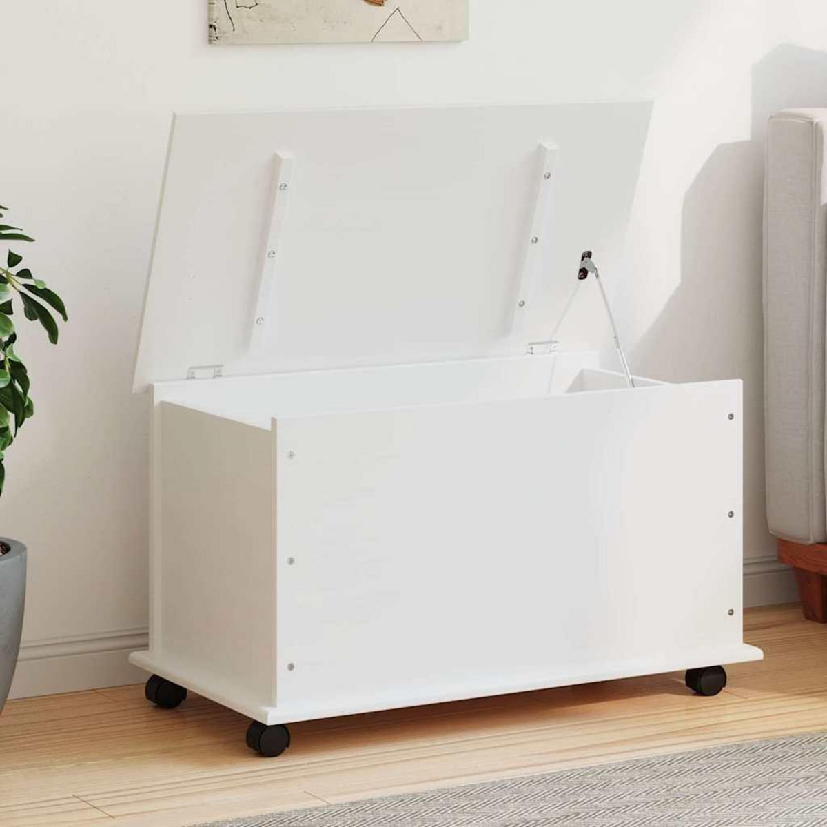 VIDAXL Coffre de rangement et roulettes ALTA blanc 73x39,5x43 cm