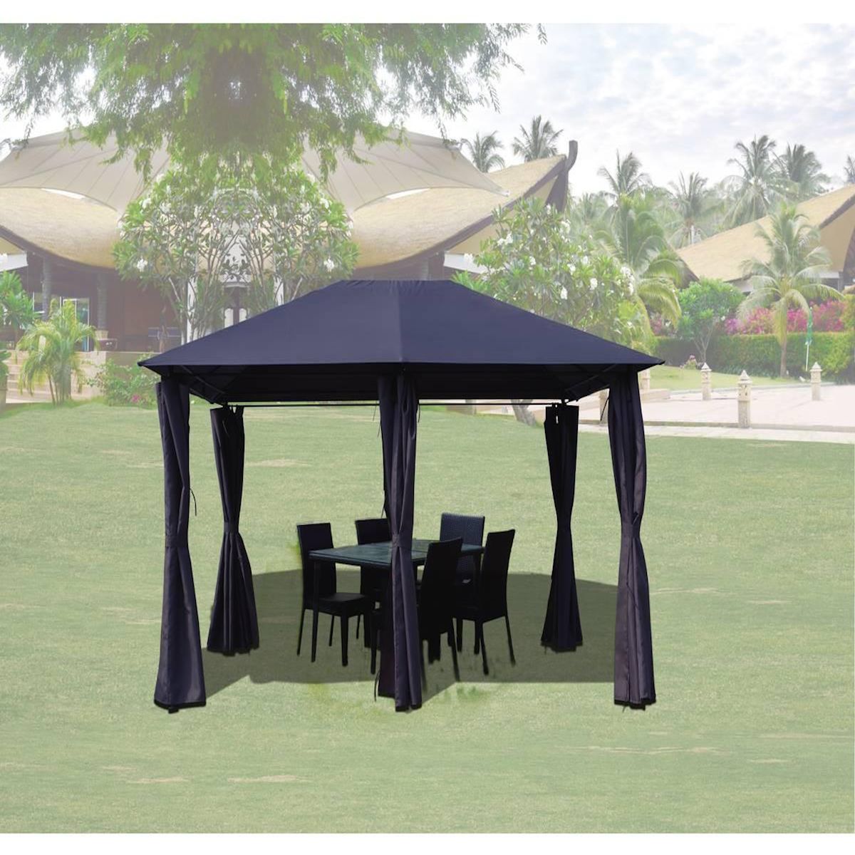 Habitat et Jardin Toile et Rideaux de remplacement pour tonnelle  Rosita  - 3 x 4 m - Gris