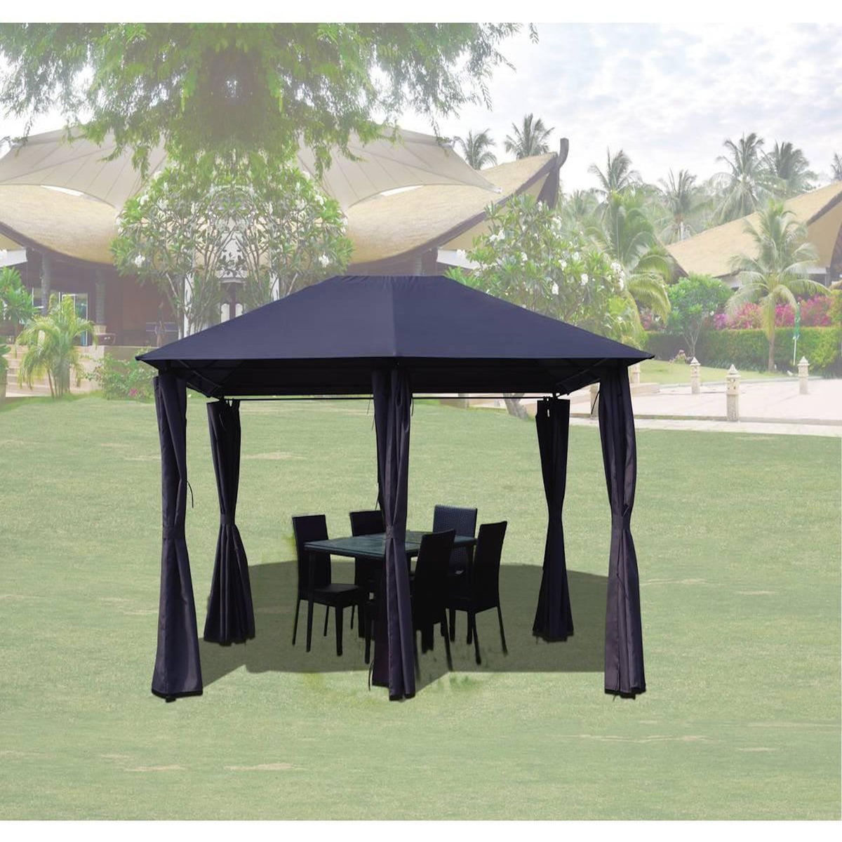 Habitat et Jardin Toile et Rideaux de remplacement pour tonnelle  Rosita  - 3 x 4 m - Gris