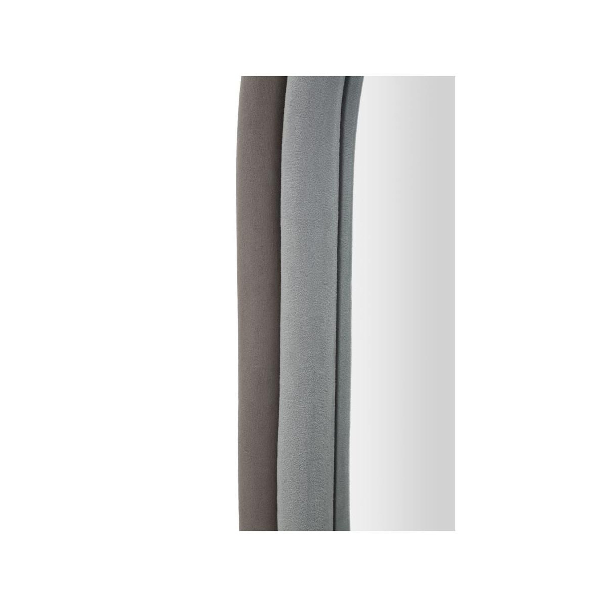 Voir la diapositive 3 : Paris Prix Miroir mural en velours  anthony  90cm gris & taupe