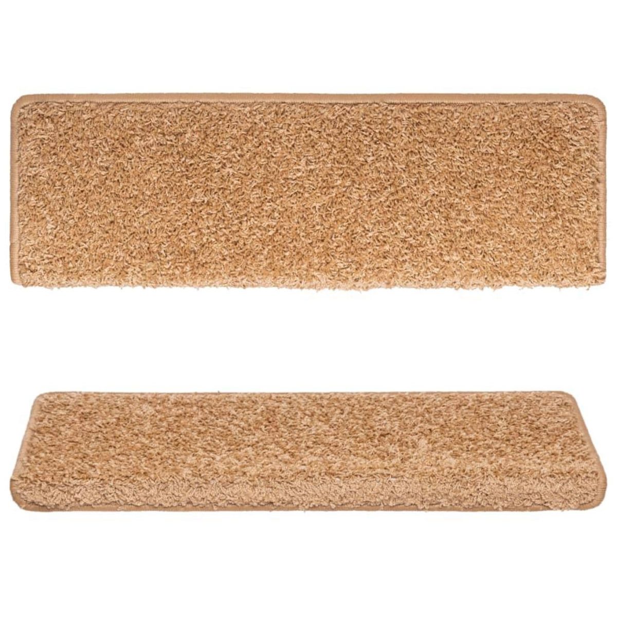 VIDAXL Tapis d'escalier 15 pcs 65x21x4 cm Beige