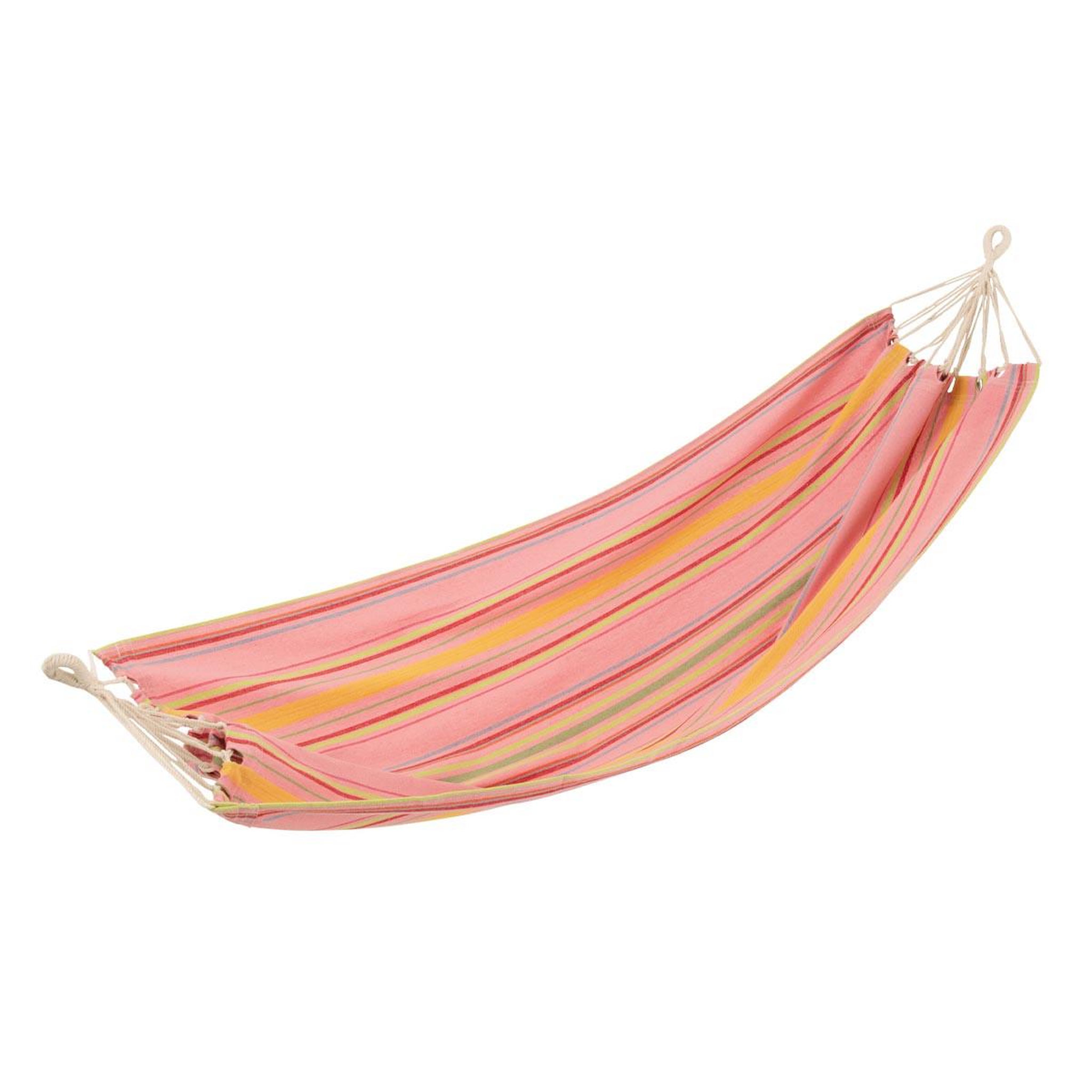 J-LINE Hamac en tissu  rayures  200cm rose clair