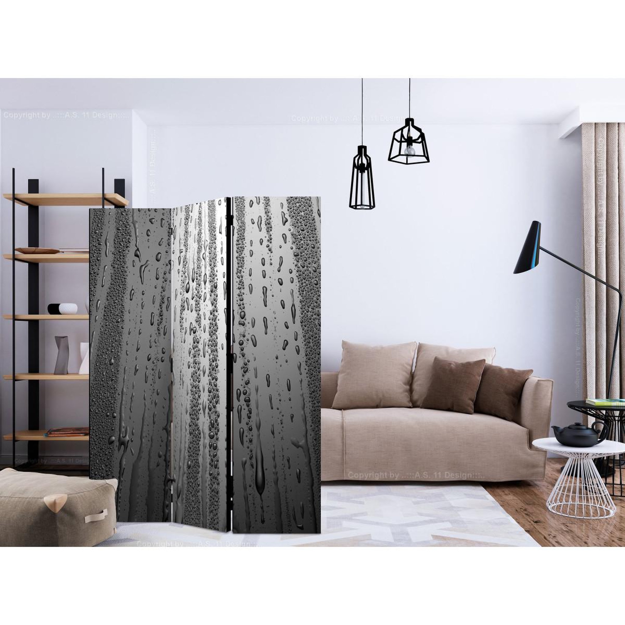 Voir la diapositive 2 : Paris Prix Paravent 3 volets  summer drizzle  135x172cm