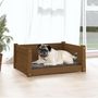 Voir la diapositive 3 : VIDAXL Lit pour chien Marron miel 65,5x50,5x28 cm Bois de pin solide