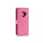 amahousse Housse rose Galaxy S9 grainé folio languette aimantée