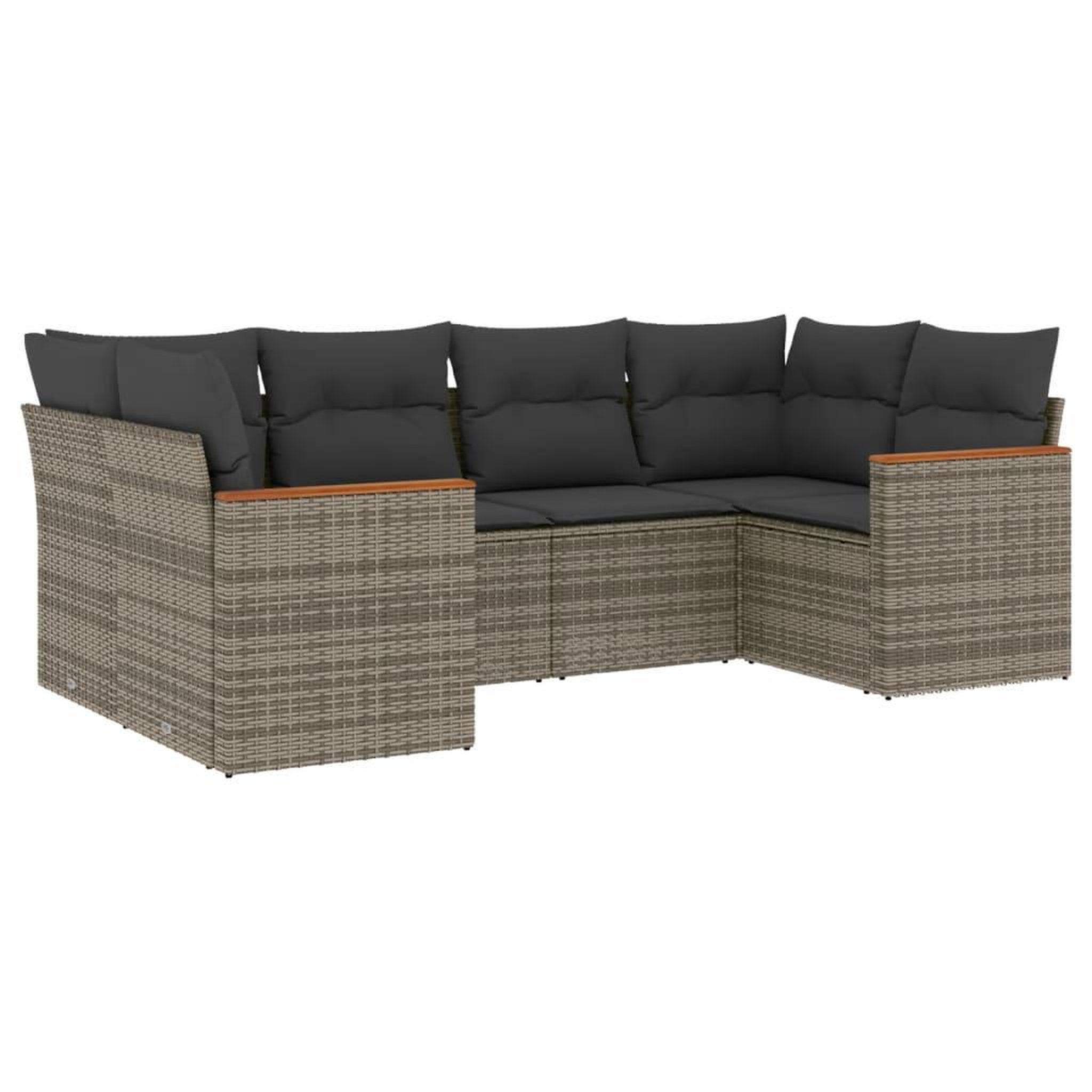 Voir la diapositive 2 : VIDAXL Salon de jardin 6 pcs avec coussins gris resine tressee