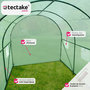 Voir la diapositive 3 : tectake Serre tunnel 11,4 m³ en forme de tunnel avec 6 fenêtres vert