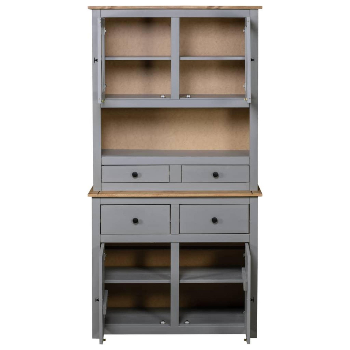 VIDAXL Buffet haut Gris 93x40,5x180 cm Pin Gamme Panama