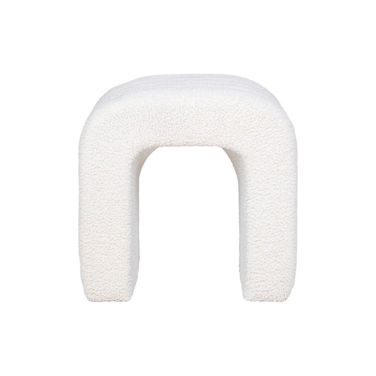 LISA DESIGN Kenta - pouf - en tissu bouclette