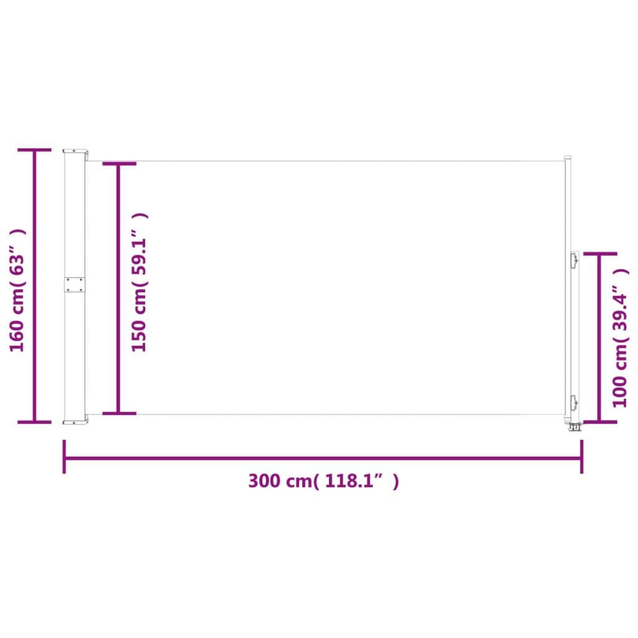 Voir la diapositive 6 : VIDAXL Auvent lateral retractable de patio 160x300 cm Bleu