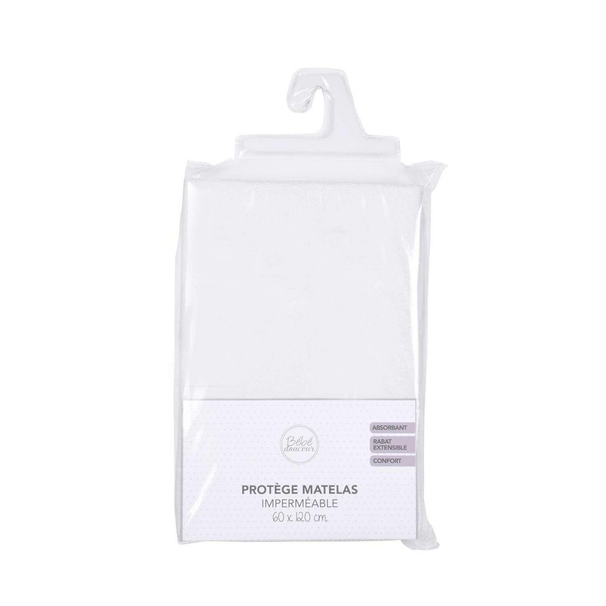 BEBE DOUCEUR Protège matelas en éponge imperméable - 60 x 120 cm - Blanc