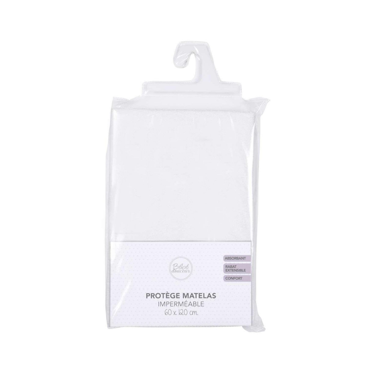 BEBE DOUCEUR Protège matelas en éponge imperméable - 60 x 120 cm - Blanc