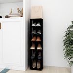 VIDAXL Armoire a chaussures Noir 27,5x27x102 cm Bois d'ingenierie