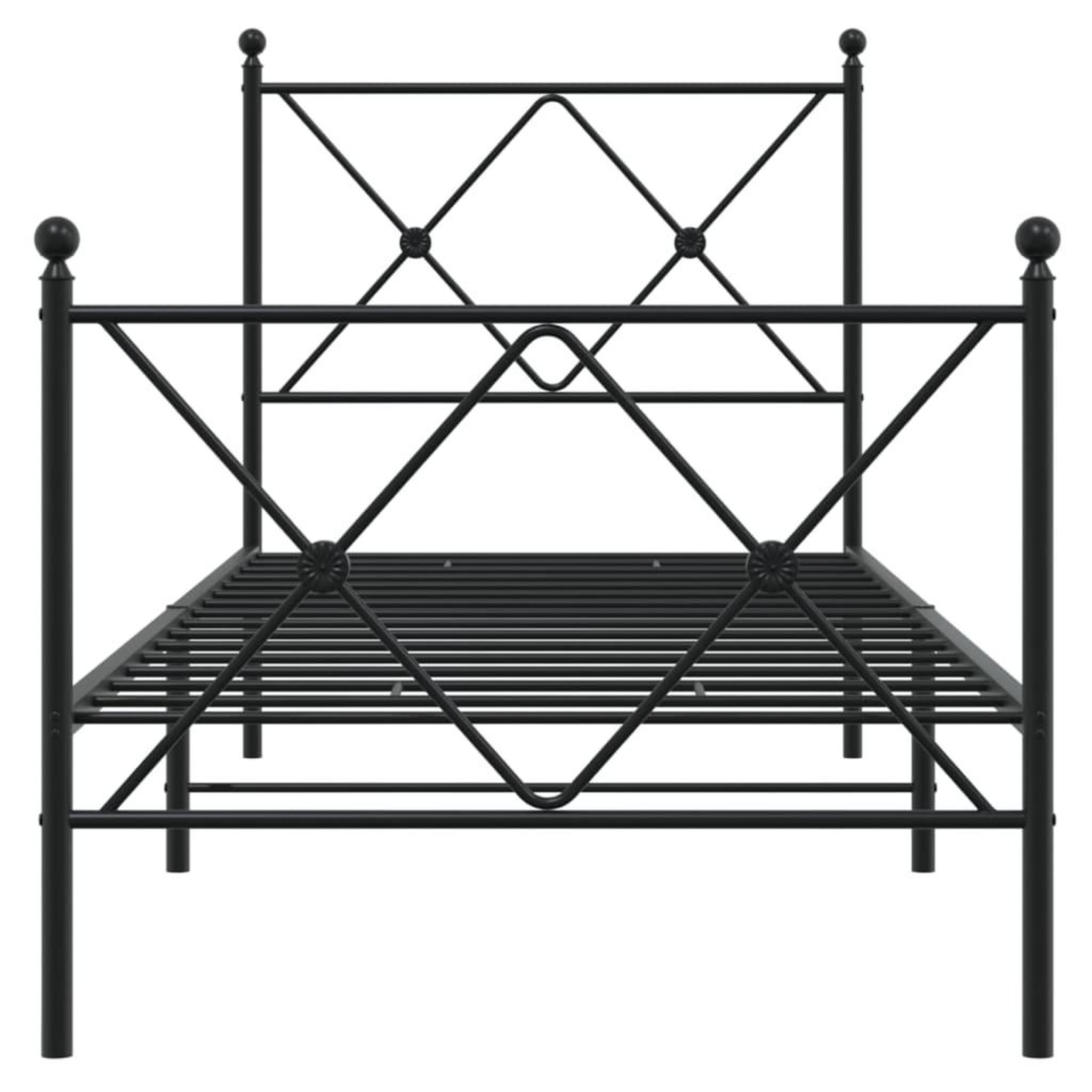 Voir la diapositive 4 : VIDAXL Cadre de lit metal sans matelas avec pied de lit noir 75x190 cm