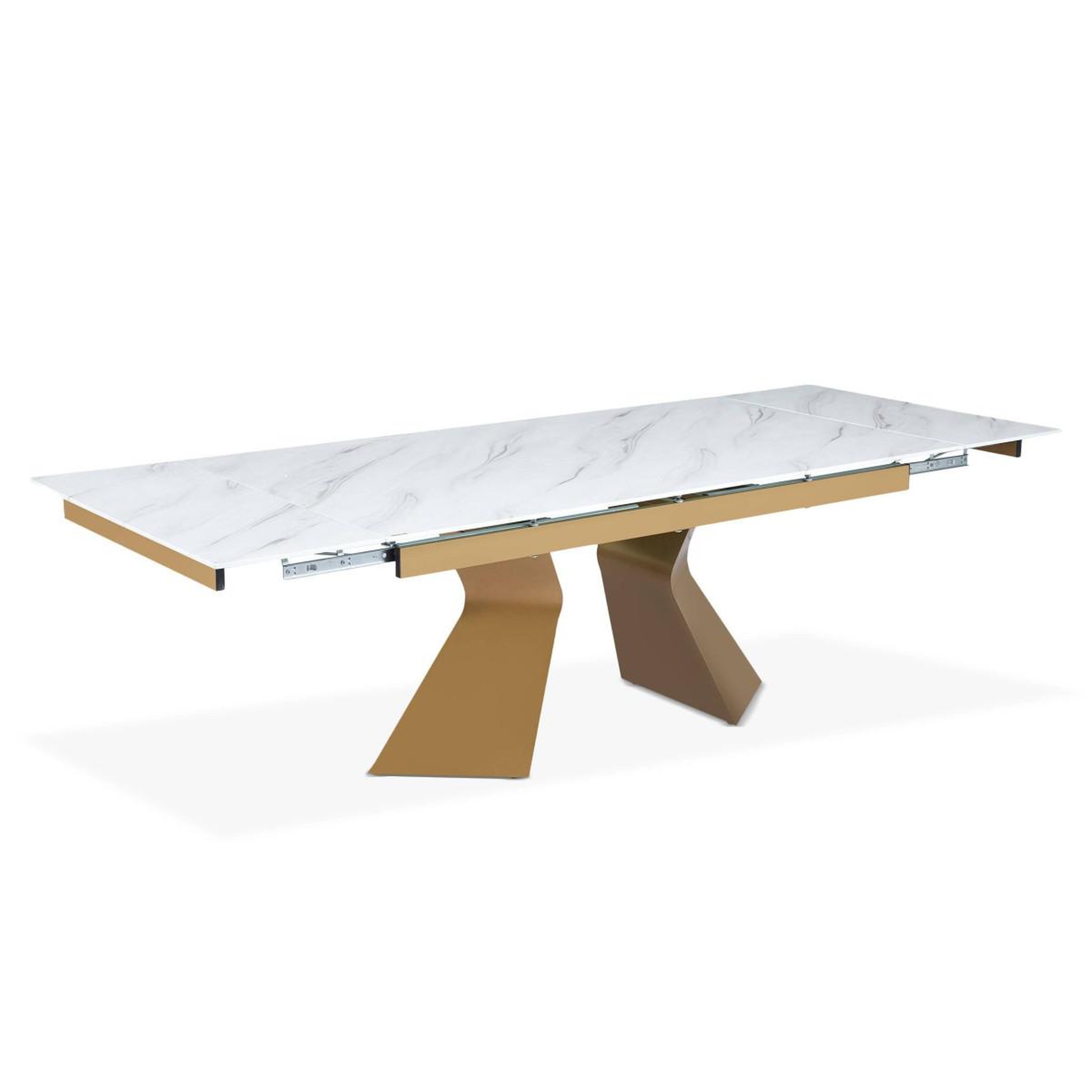 Voir la diapositive 3 : Paris Prix Table à manger extensible  lynda  180-260cm blanc & or