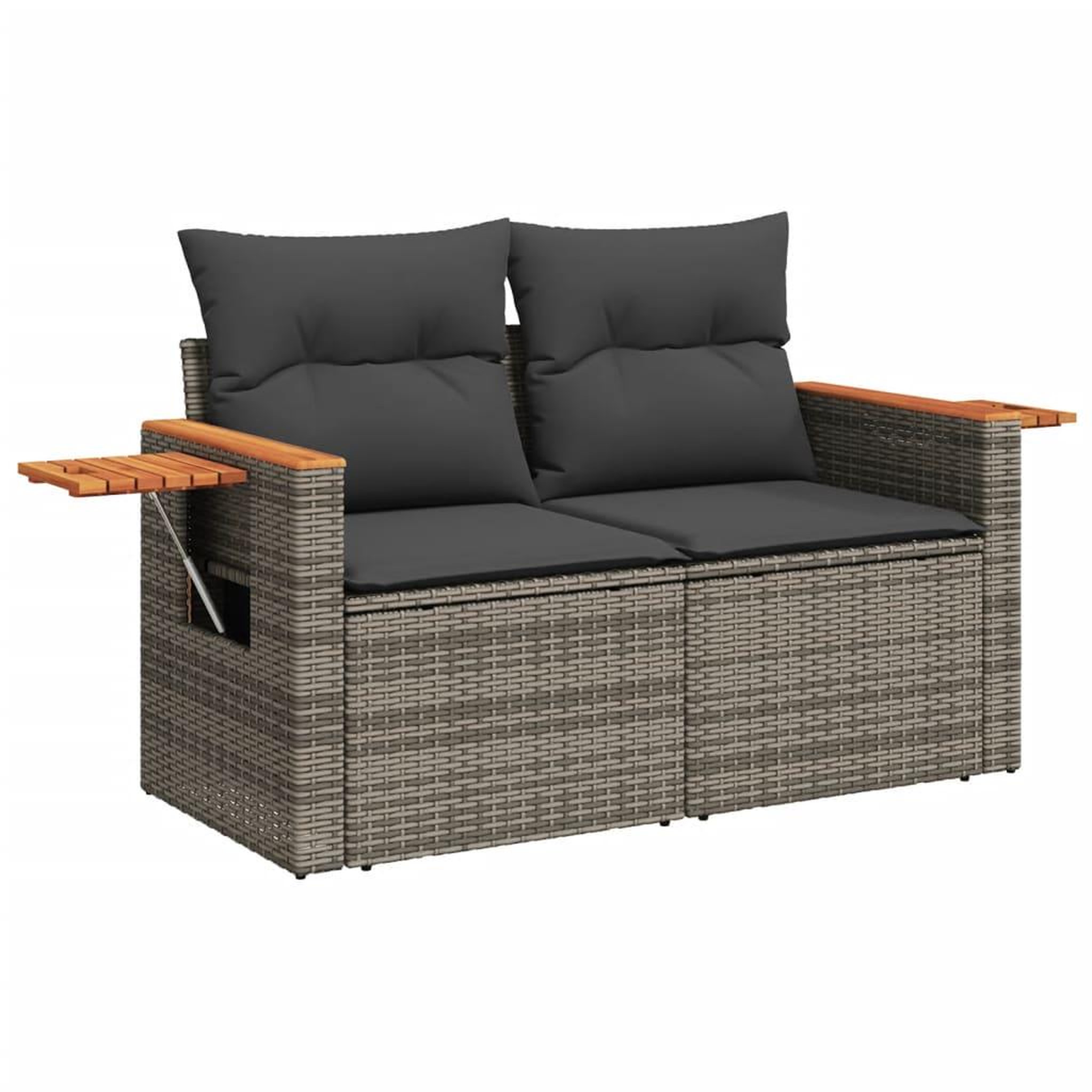 Voir la diapositive 5 : VIDAXL Salon de jardin 8 pcs avec coussins gris resine tressee