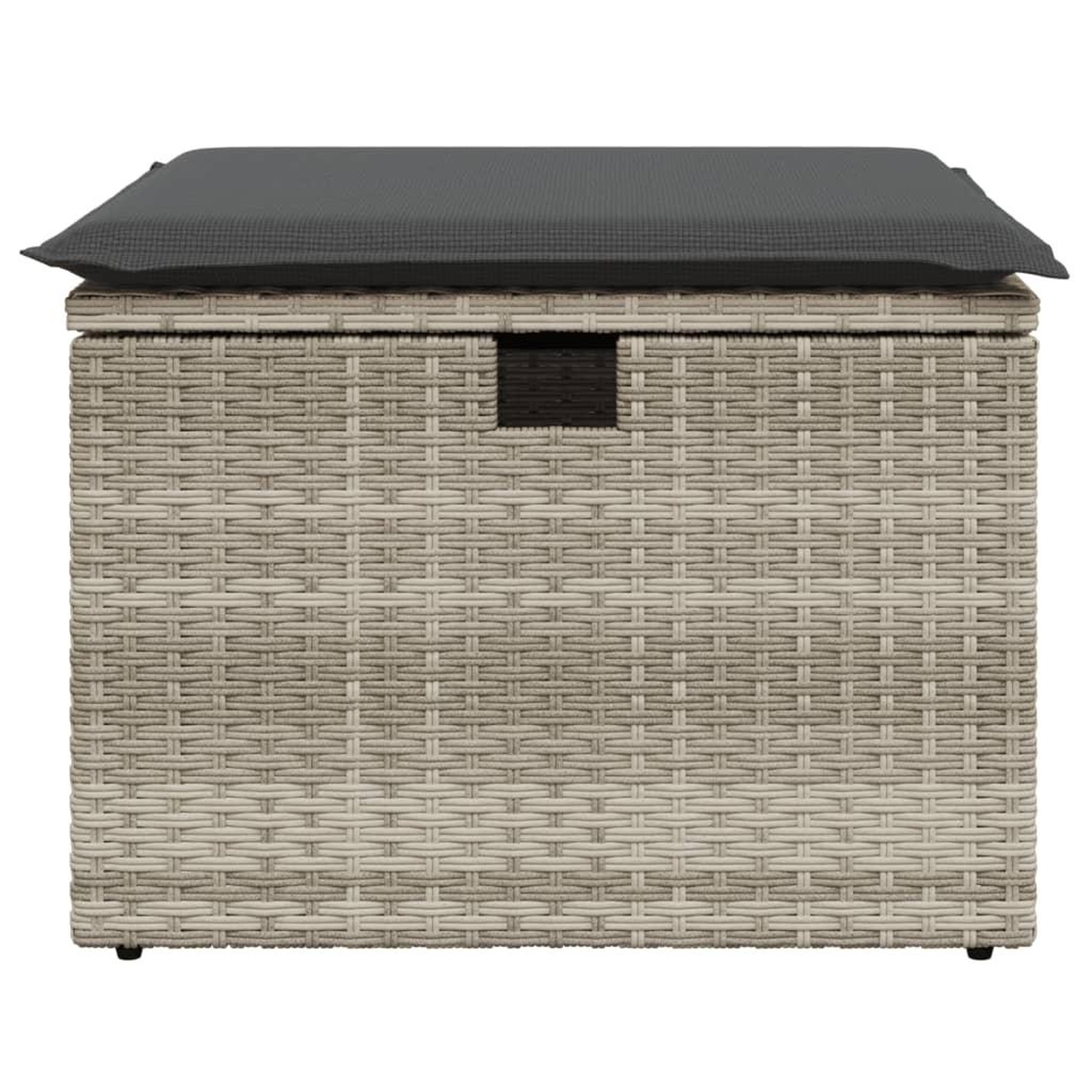 Voir la diapositive 4 : VIDAXL Tabouret de jardin coussin gris clair 55x55x37cm resine tressee