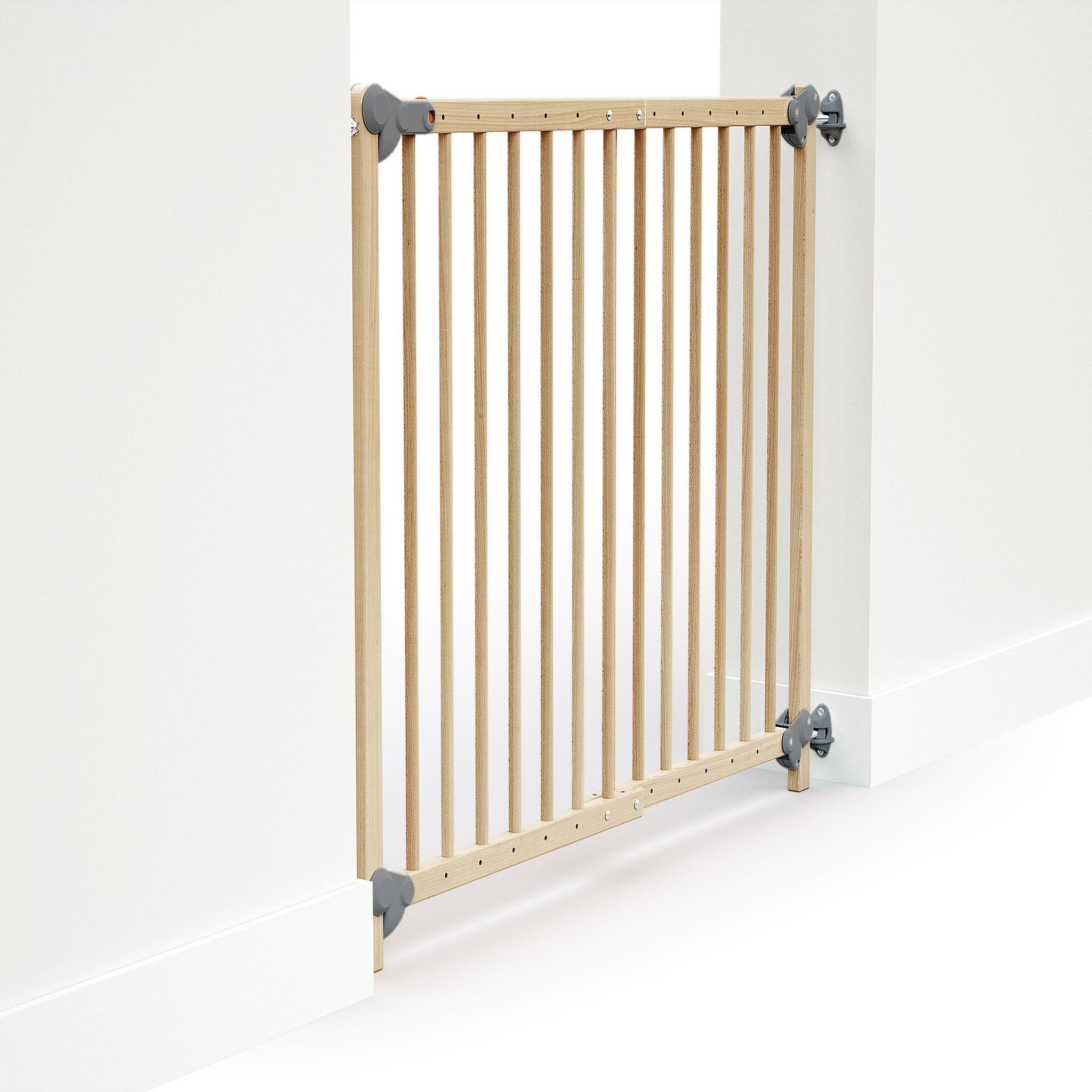 Voir la diapositive 3 : WEBABY Barrière de sécurité bébé extensible en bois LOKEE