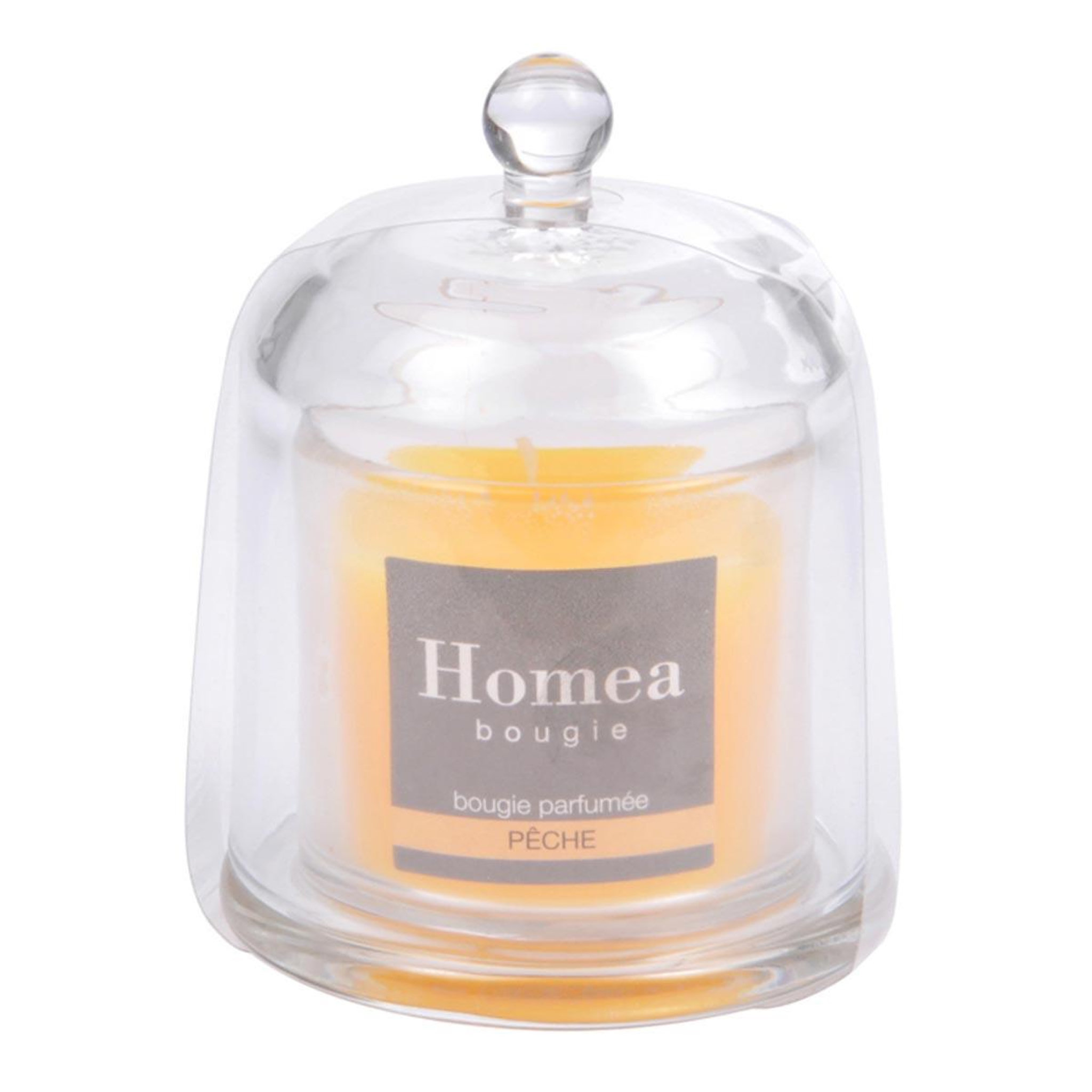HOMEA Bougie parfumée cloche  romantique  11cm pêche