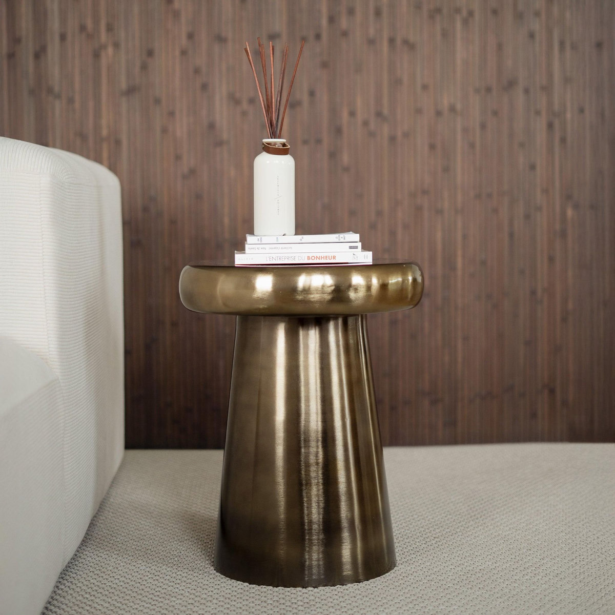 Rendez vous déco Table d'appoint ronde en métal doré D40 cm - Anouk