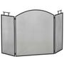 Voir la diapositive 1 : HOMCOM Pare-feu cheminée poêle - pare-étincelles 3 volets pliables - dim. 128L x 2l x 76H cm - métal noir