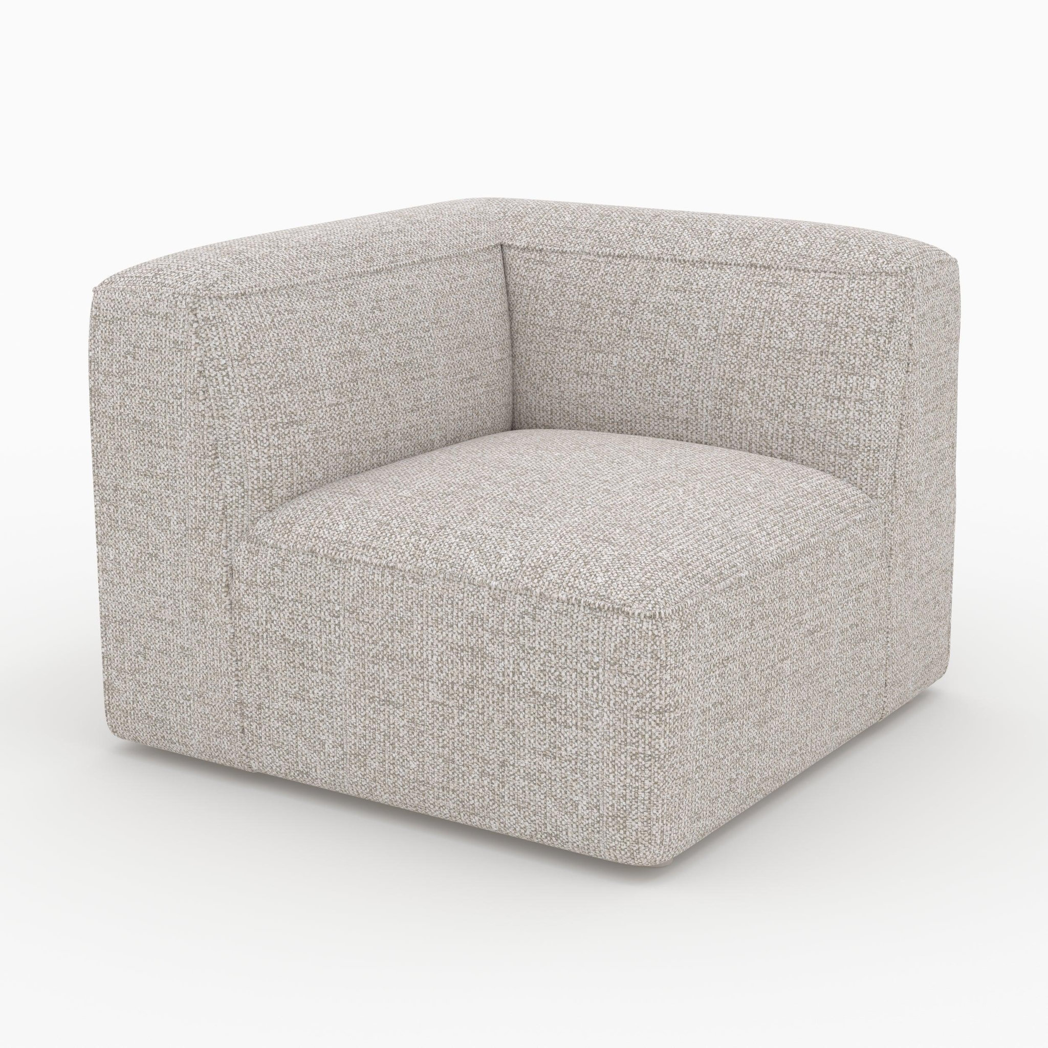 MAISON PAVANE Angle interchangeable pour canapé modulable en tissu beige-hestia