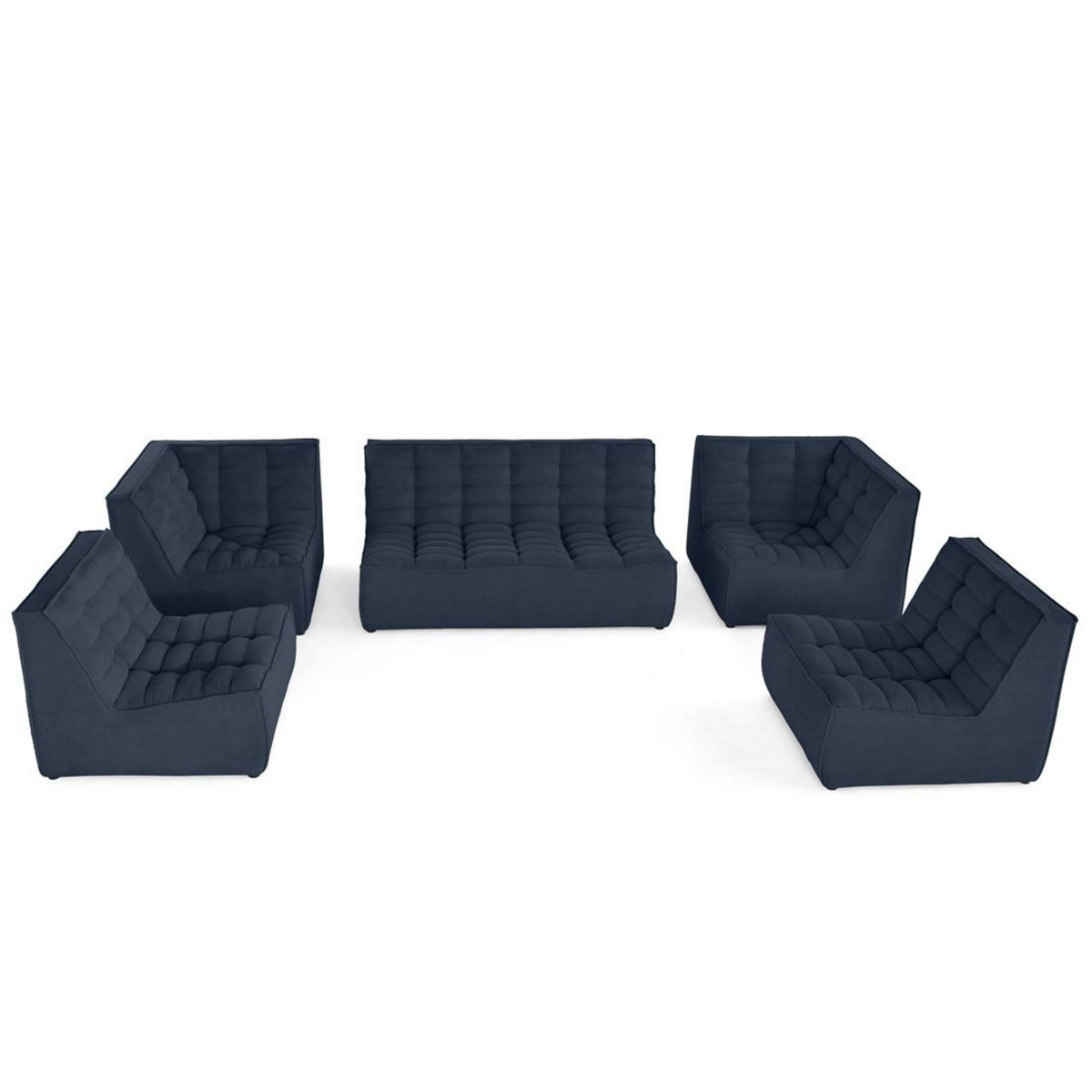 LISA DESIGN Ellie - canapé modulable panoramique 7 places en velours texturé