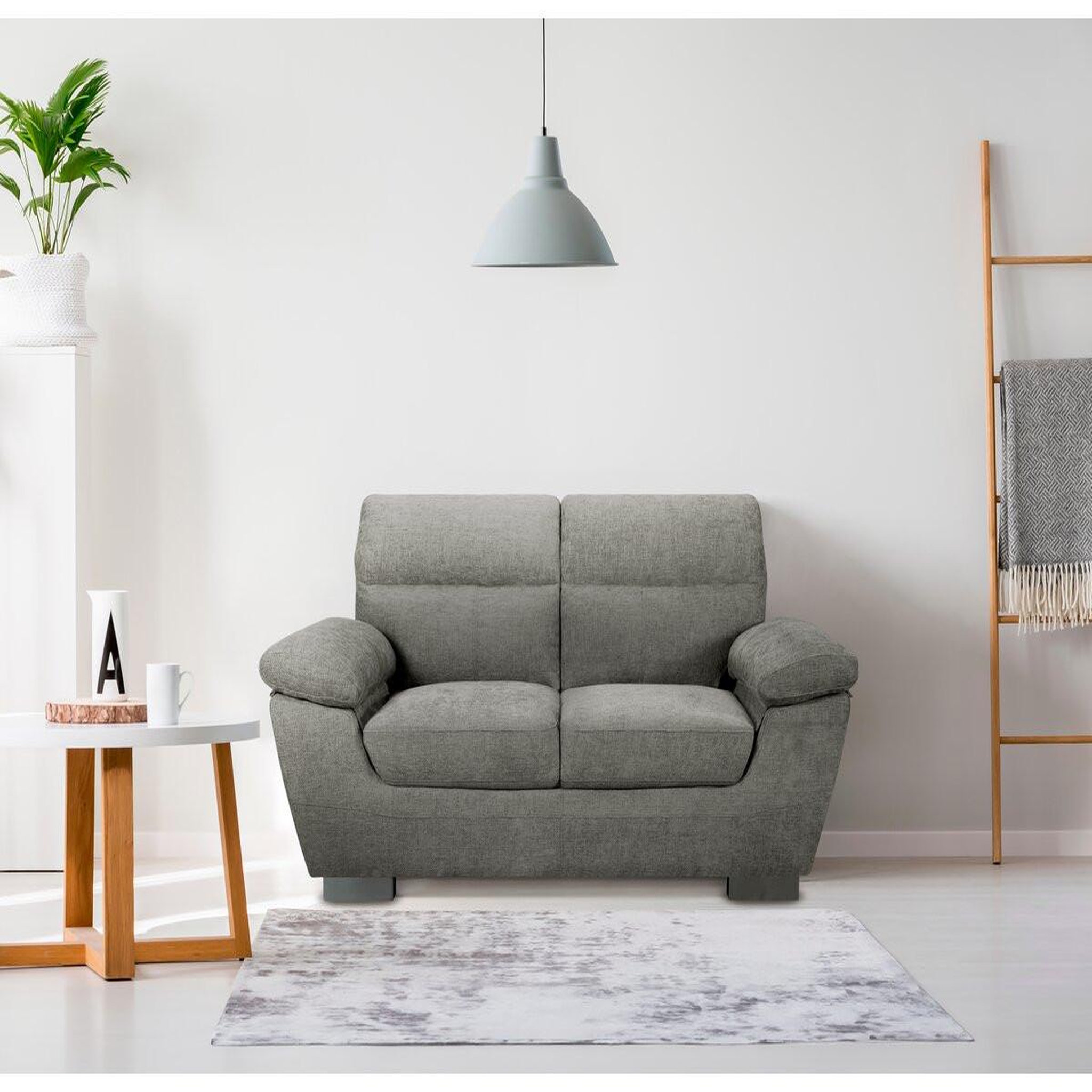 Voir la diapositive 2 : Habitat et Jardin Canapé fixe en tissu  dallas  - 169 x 88 x 90 cm - 2 places - gris