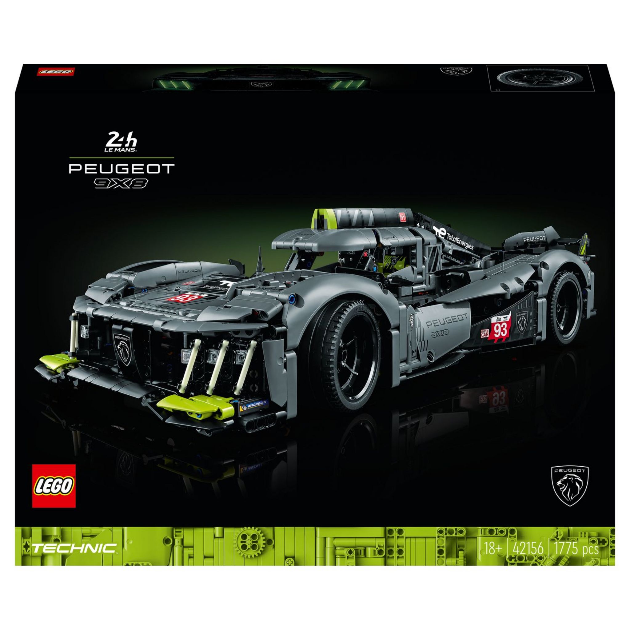LEGO Technic 42156 Peugeot 9X8 24H du Mans Hybrid Hypercar, Maquette de Voiture de Course Niveau Avancé, à l'Échelle 1:10, Sport Automobile à Collectionner pour Adultes