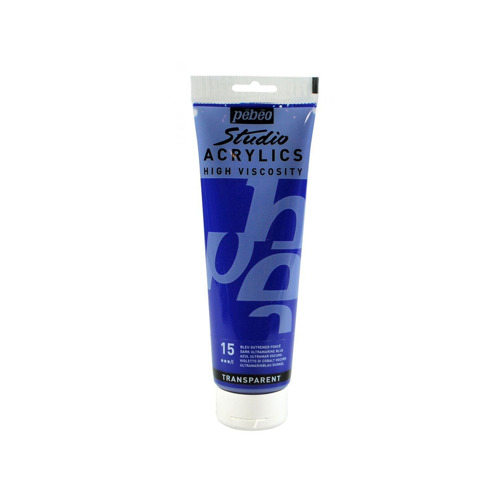 Voir la diapositive 1 : Pebeo Peinture acrylique transparente - bleu foncé - 250 ml