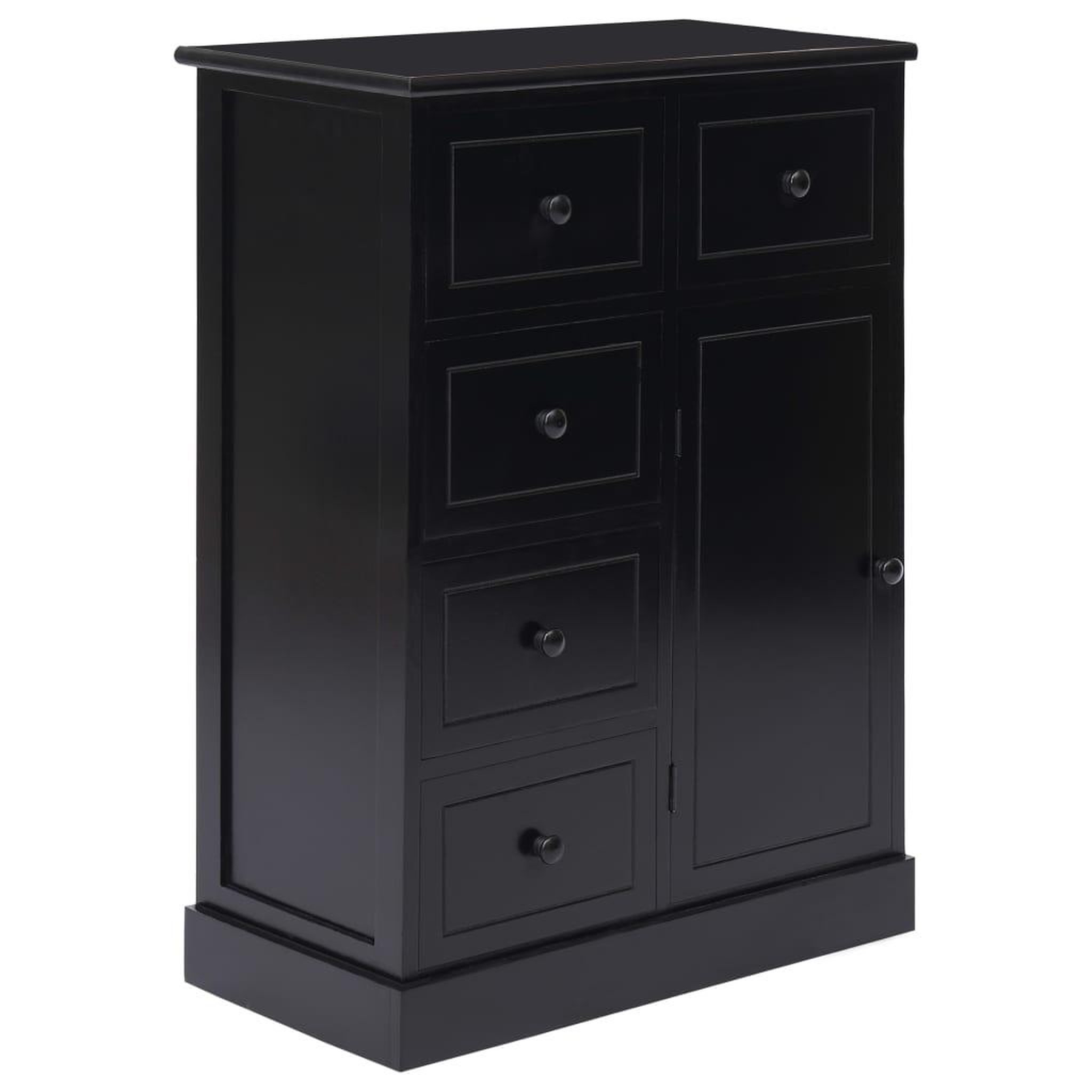 Voir la diapositive 4 : VIDAXL Buffet avec 10 tiroirs Noir 113x30x79 cm Bois