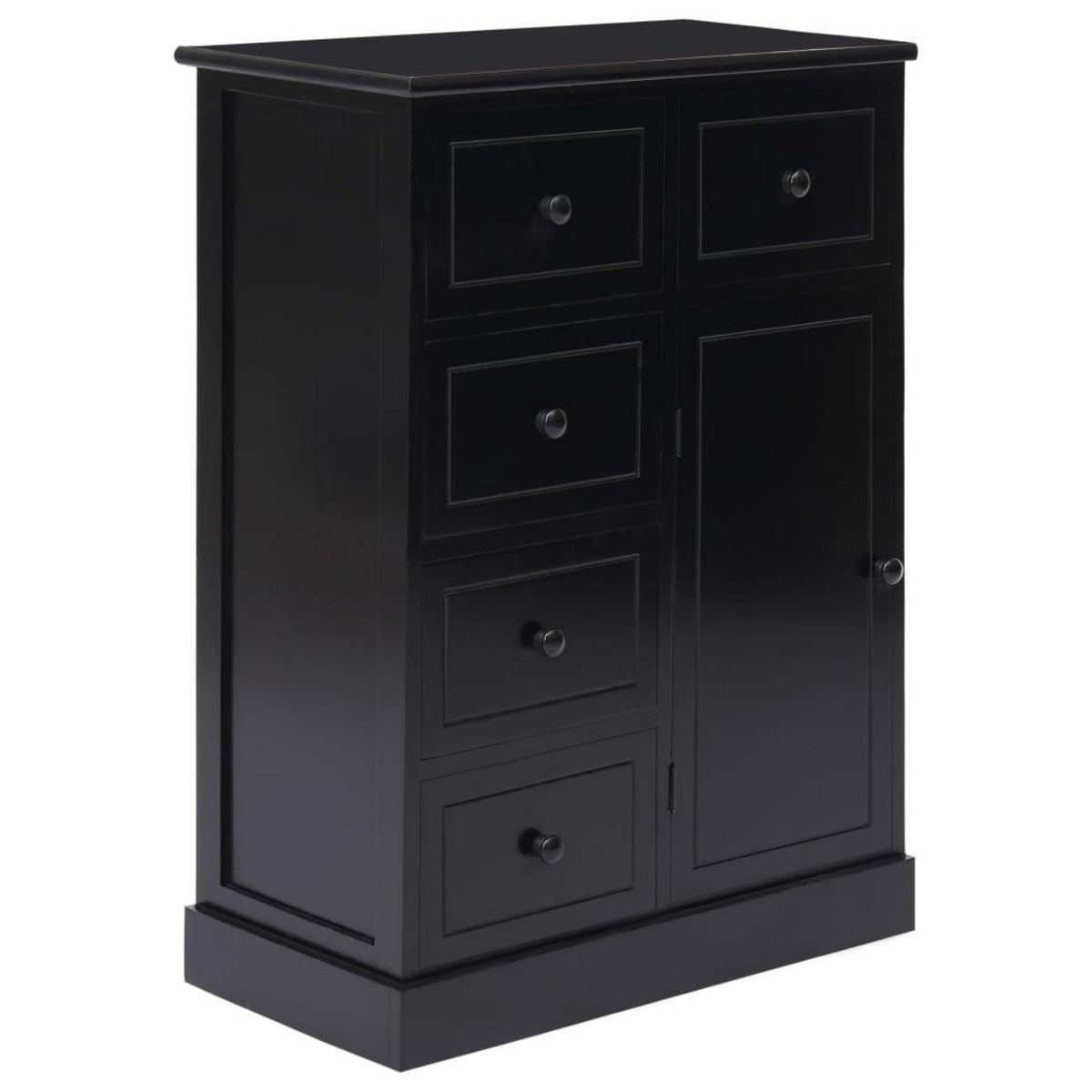 VIDAXL Buffet avec 10 tiroirs Noir 113x30x79 cm Bois