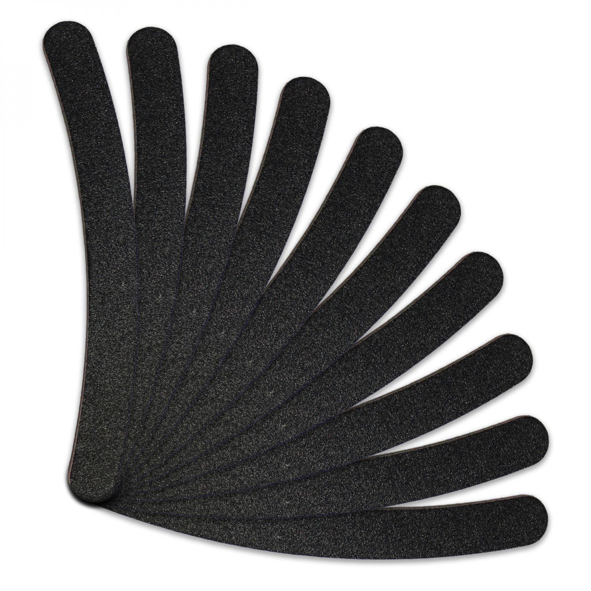 VIVEZEN Lot de 50 limes à ongles banane premium - Grain 100/180 - Noir