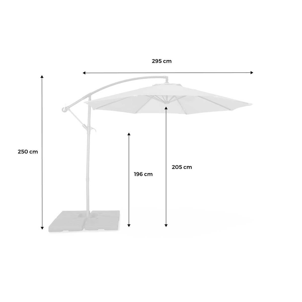 SWEEEK Parasol déporté rond Hardelot diamètre 300cm excentré  8 baleines