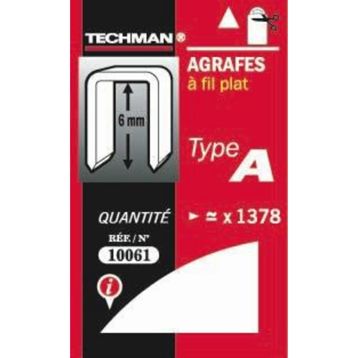 TECHMAN Agrafes 6 mm - type A