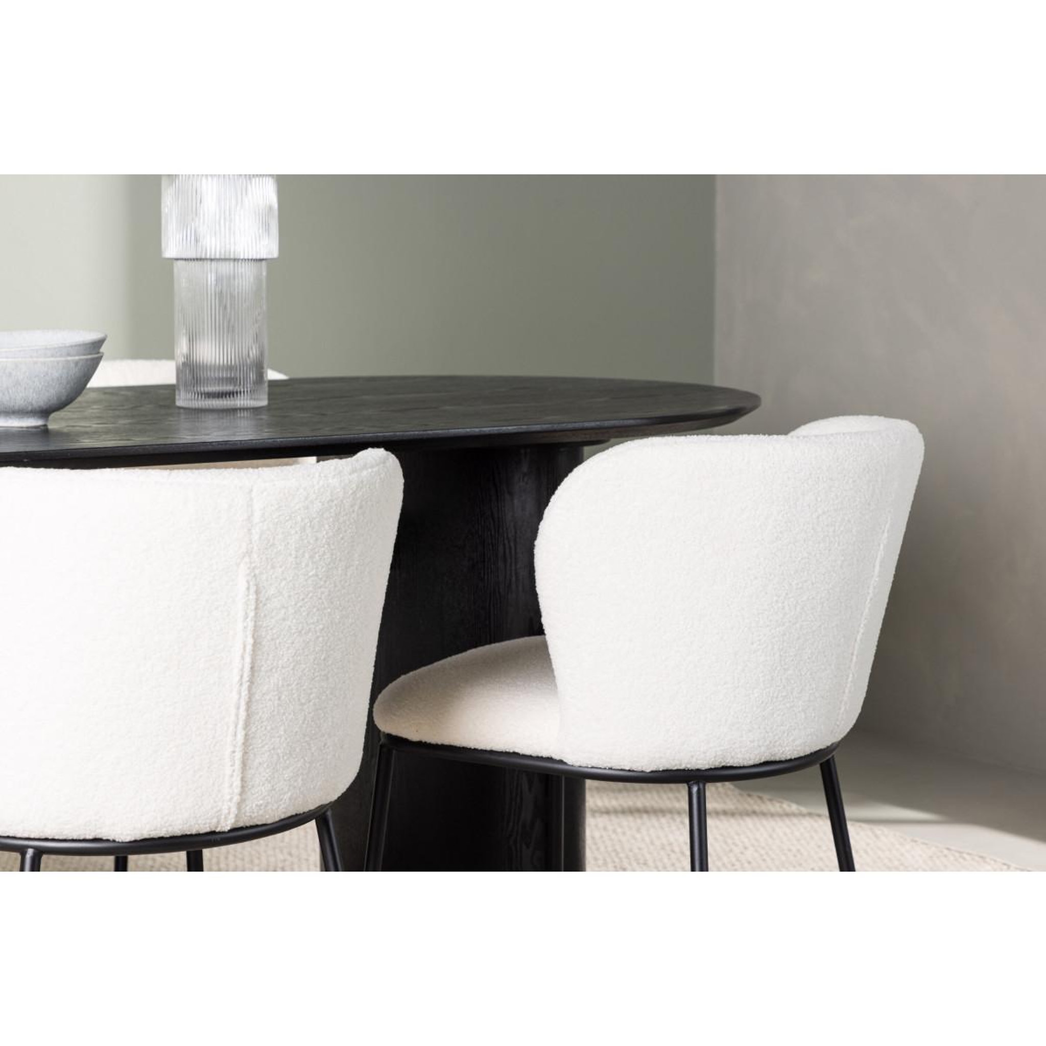 Voir la diapositive 6 : Paris Prix Ensemble table à manger & 4 chaises  isolde & edina  180cm noir & blanc