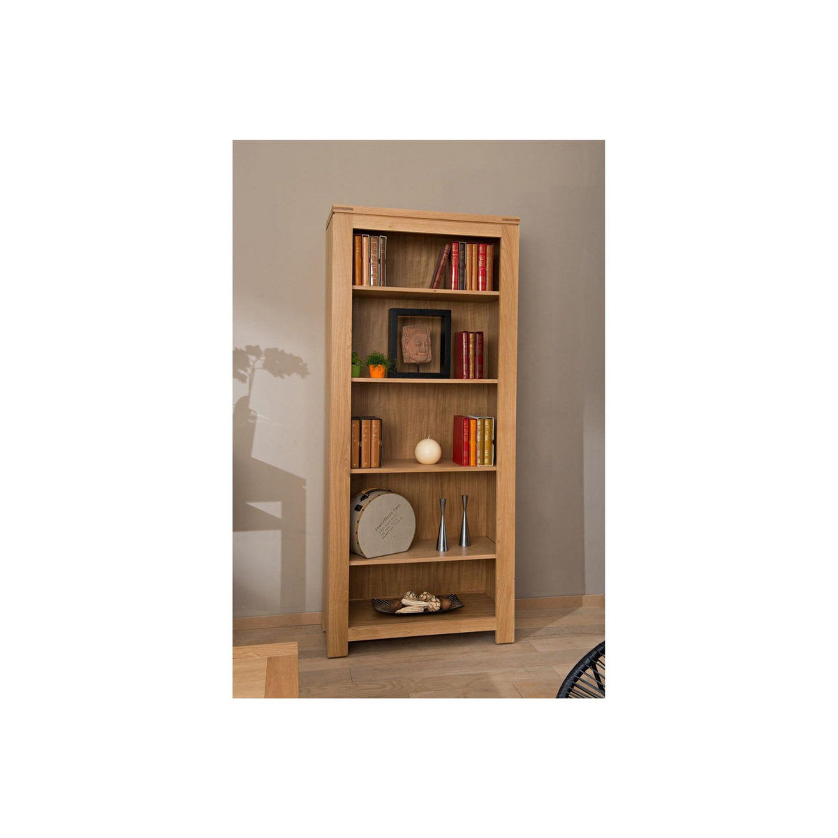 HELLIN Bibliothèque moderne en chêne clair - BOSTON