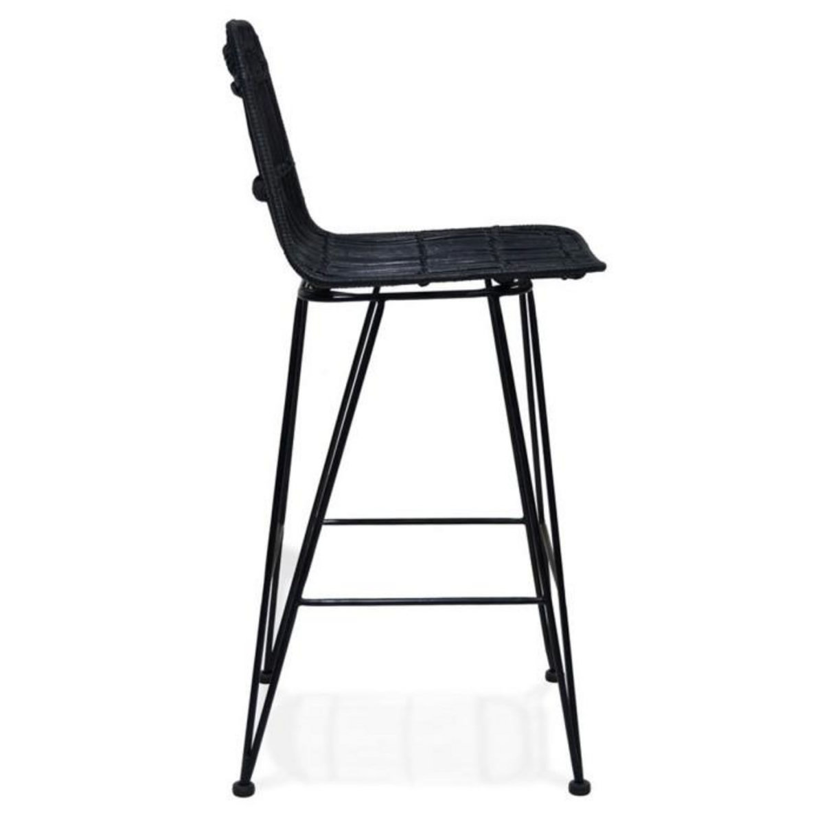 Paris Prix Tabouret de Bar Design en Rotin  Baloin  94cm Noir
